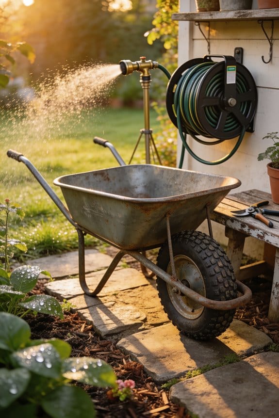 patch the punctured wheelbarrow tire