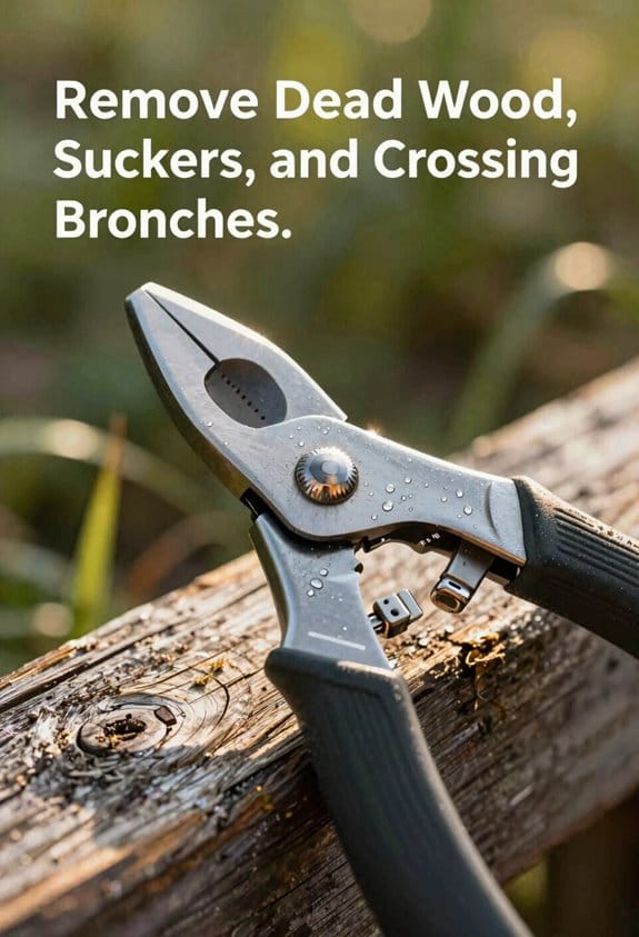 remove dead wood and suckers