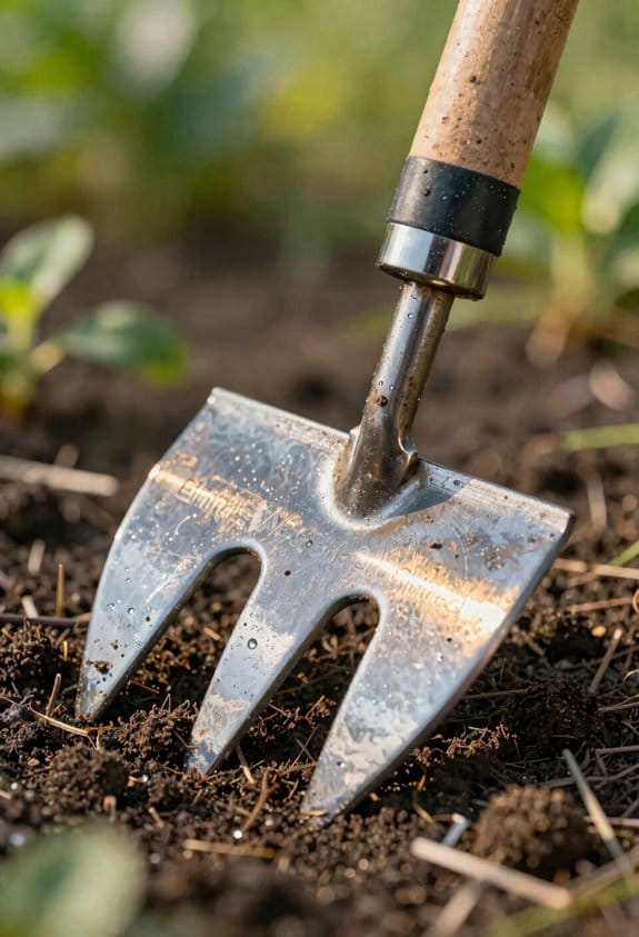 sharp tines cut weeds roots