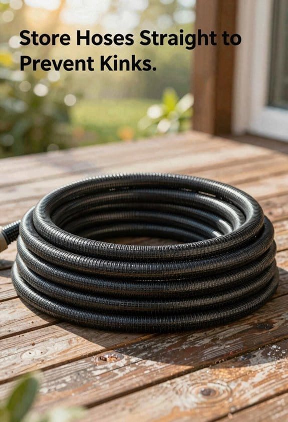store hoses straight protected